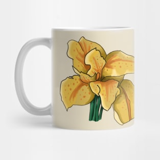 Yellow Iris Flower Mug